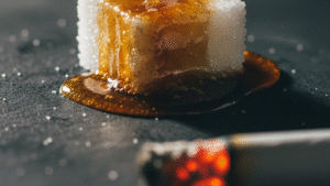Caramelized sugar melting and burning demonstrating how sugar additives transform when cigarettes are smoked and heated